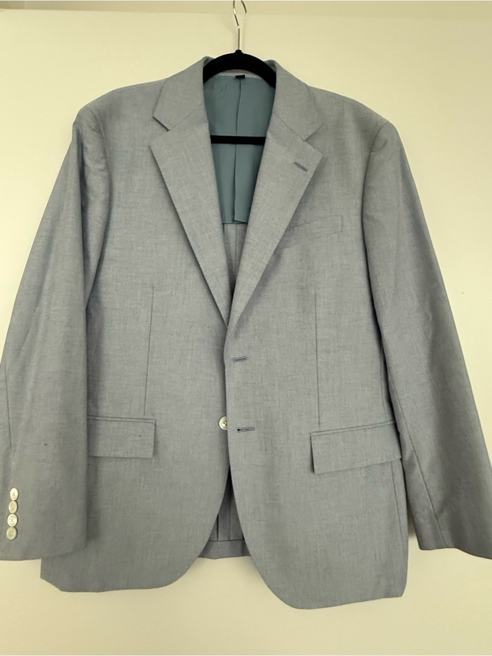 J. Crew Light Blue Men's Two-Button Blazer Oxford Cloth, 40S